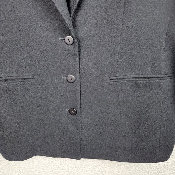 VTG Jones New York Blazer Size 10 Black 100% Worsted Wool Made In USA Classic - Picture 15 of 16